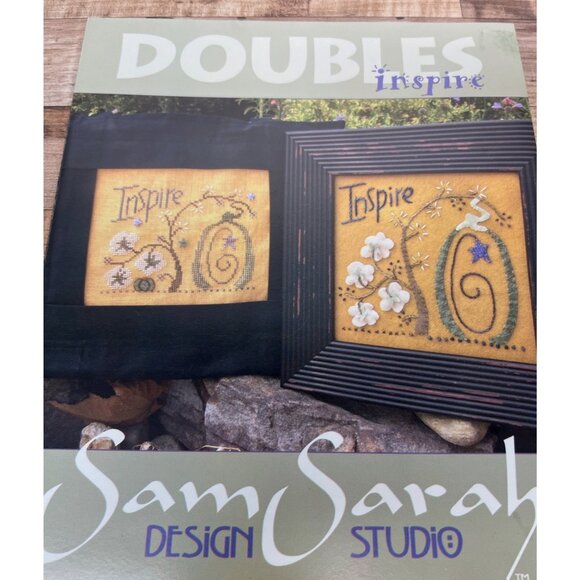 Sam Sarah Design Studio Cross Stitch & Wool Applique Pattern "Inspire" Doubles - Picture 2 of 3